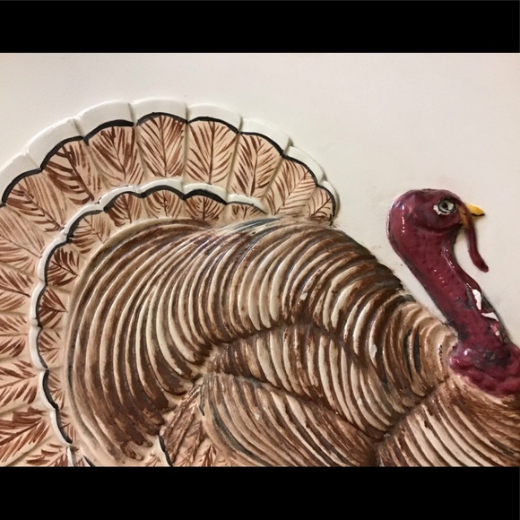 X-TRA Large COLLECTIBLE Plate TURKEY PLATE 14” - Picture 7 of 8